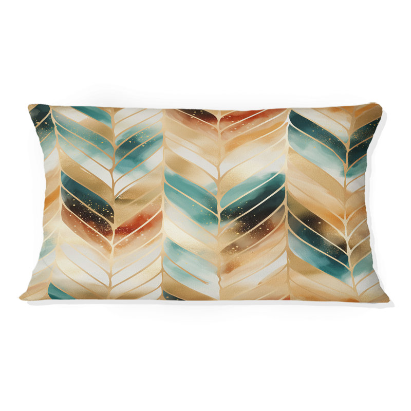 Design Art Goldern Gilded Chevron Reverie Throw PillowAbstract Coral Reef Multicolor Azure Throw Pillow Wayfair
